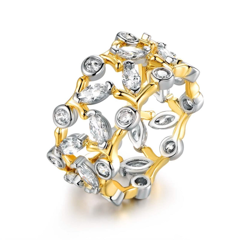 Rhodium Plated Cubic Zirconia Ring - Size: 8 - DailySale, Inc