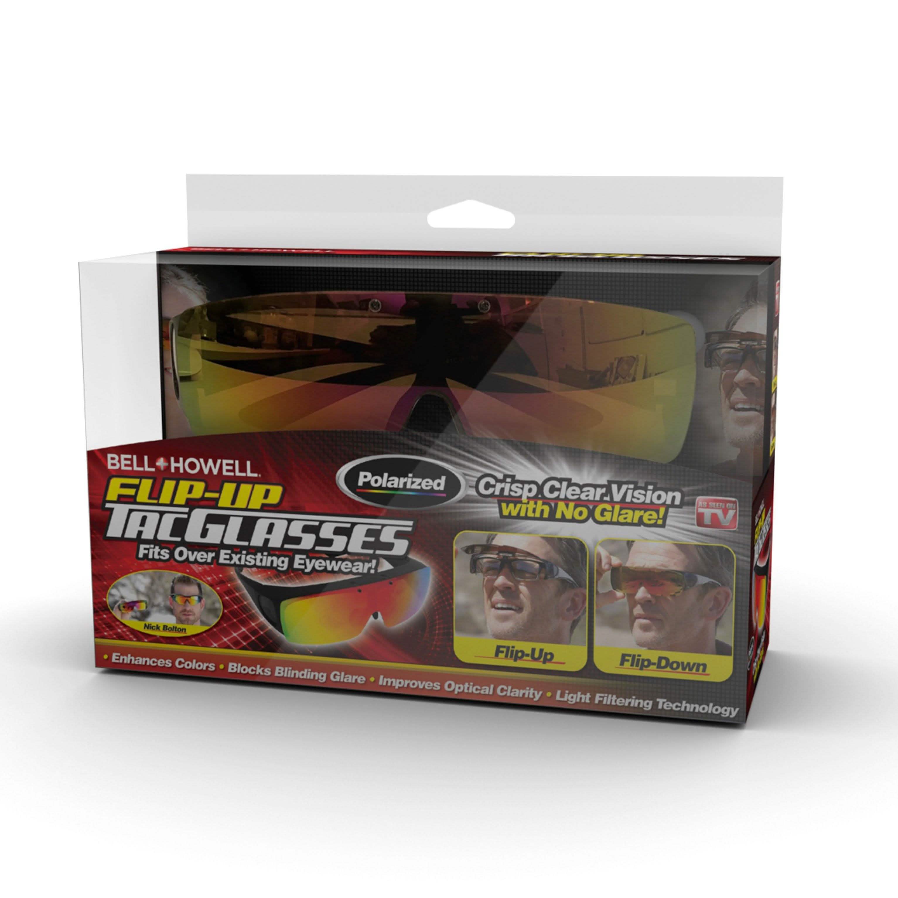 Bell + Howell Flip-Up Tacglasses Give Crisp Clear Vision without any Glare Tactical - DailySale