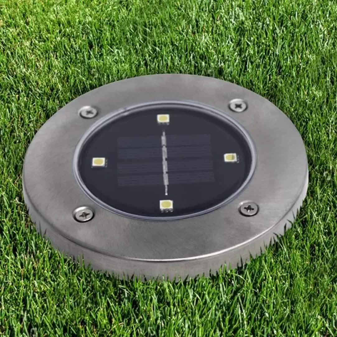 Bell + Howell Solar-Powered LED Garden Disk Lights Set Home Lighting - DailySale