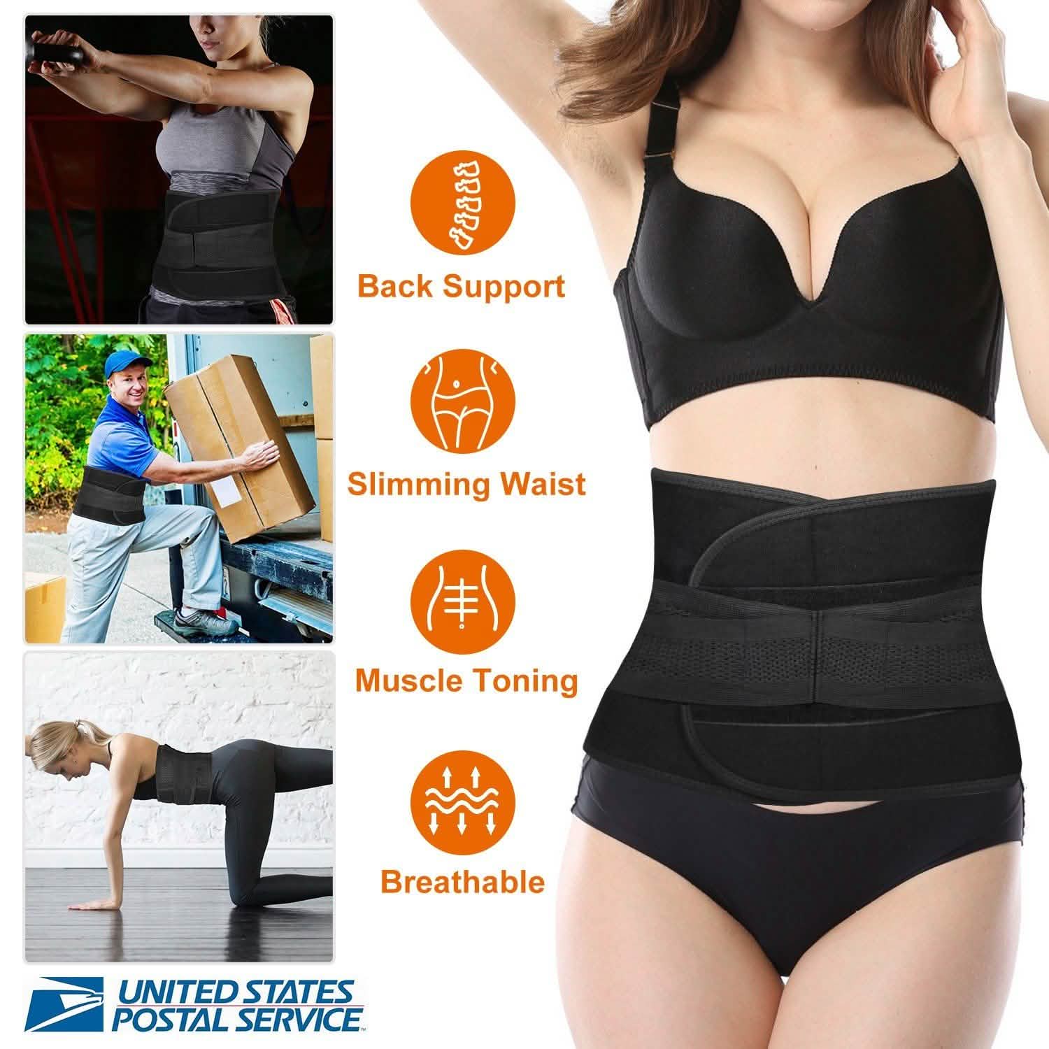 Belt Lower Back Brace Pain Relief Waist Wrap Band Fitness - DailySale