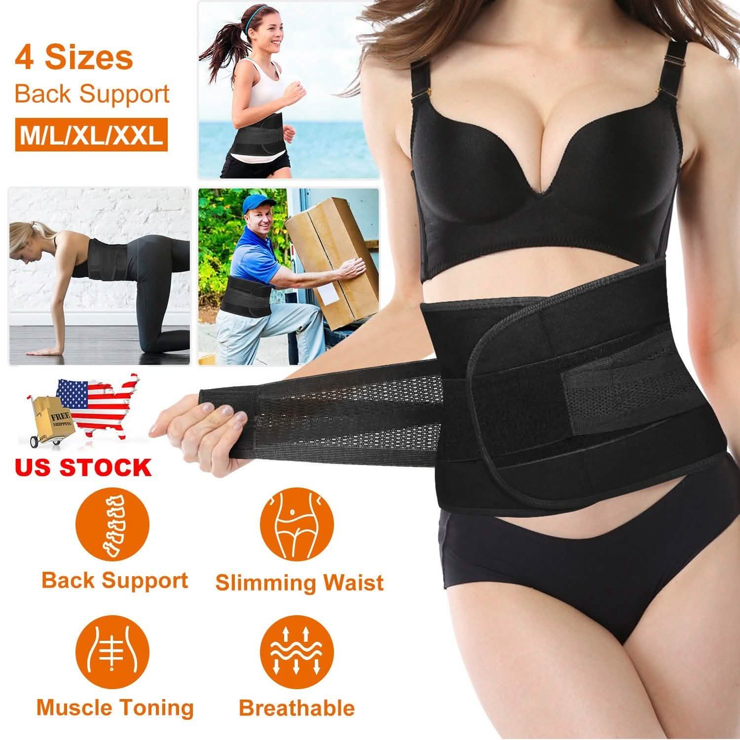 Belt Lower Back Brace Pain Relief Waist Wrap Band Fitness - DailySale