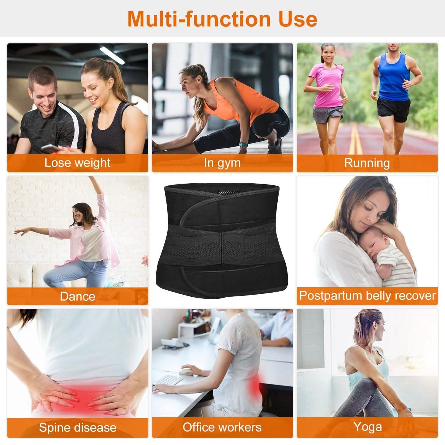 Belt Lower Back Brace Pain Relief Waist Wrap Band Fitness - DailySale