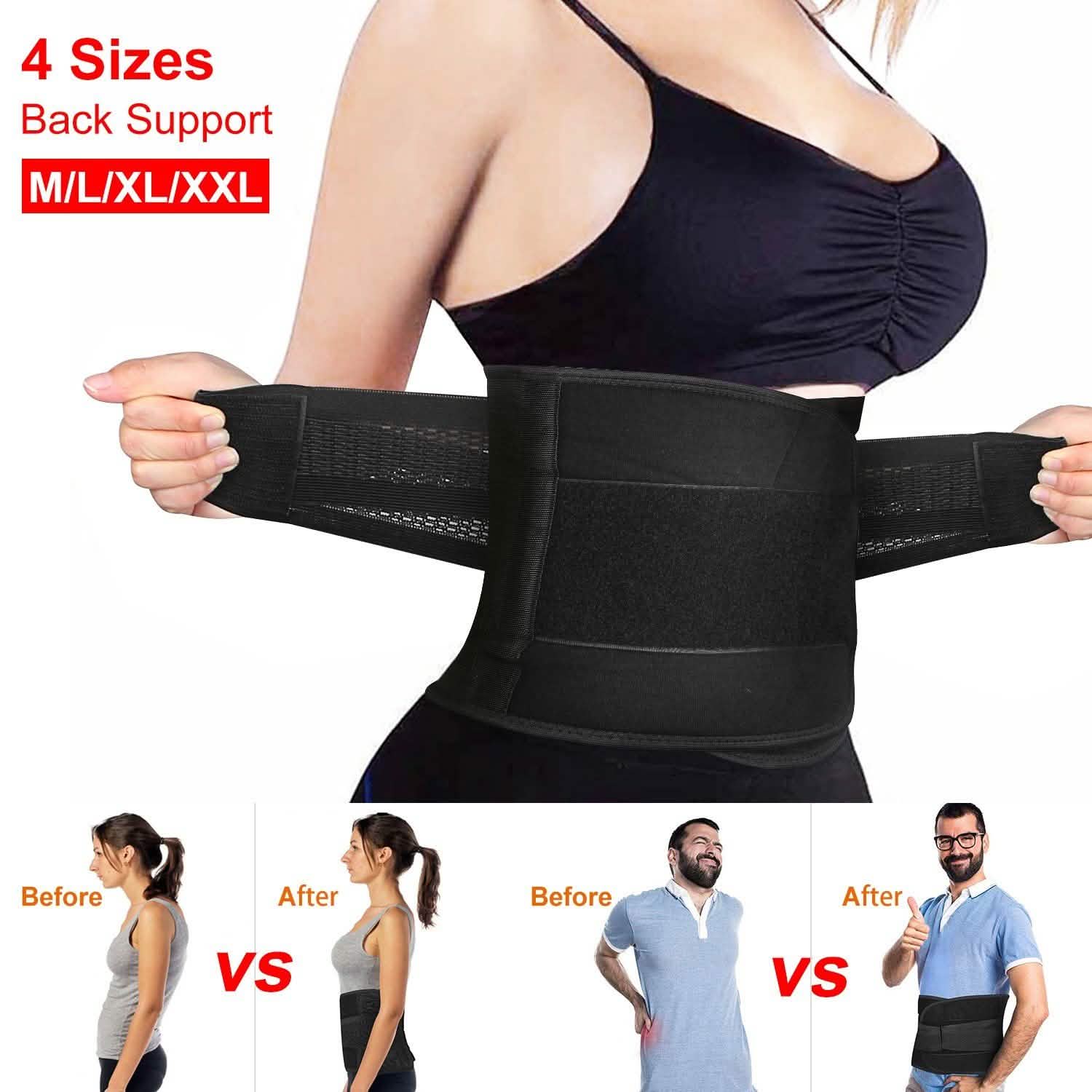 Belt Lower Back Brace Pain Relief Waist Wrap Band Fitness - DailySale