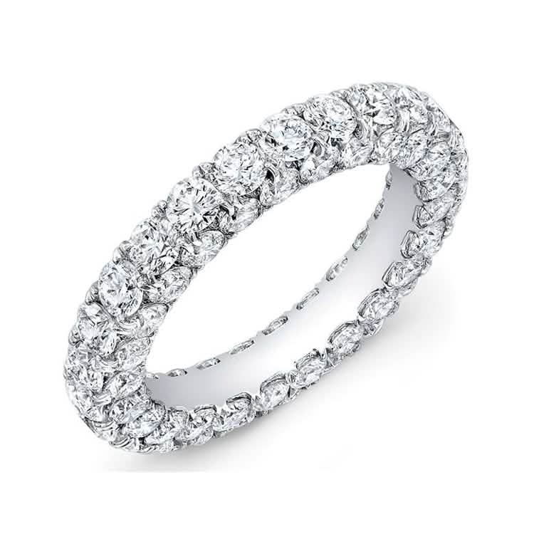 3-Row Cubic Zirconia Eternity Ring - DailySale, Inc