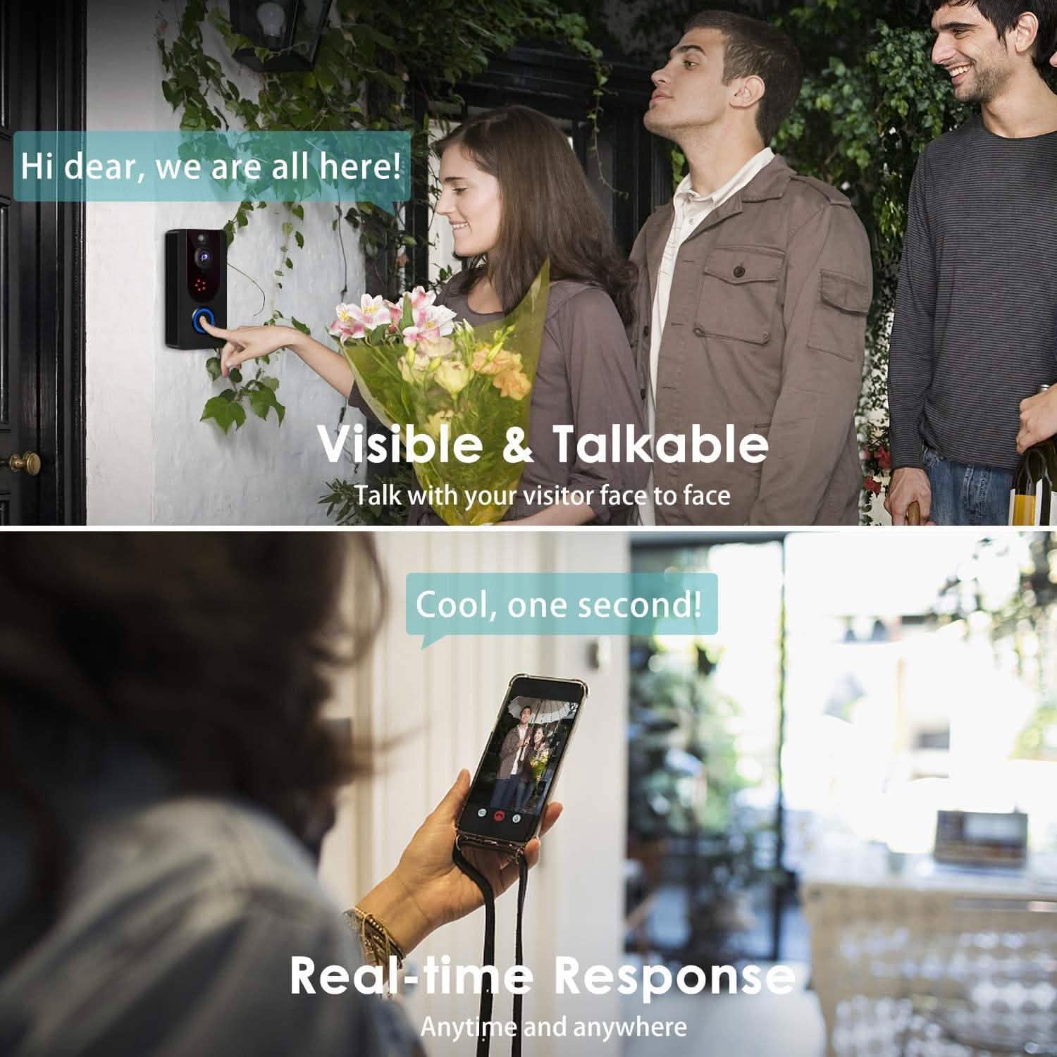 Bextgoo Wireless Doorbell Camera 1080P with Chime Cameras & Drones - DailySale