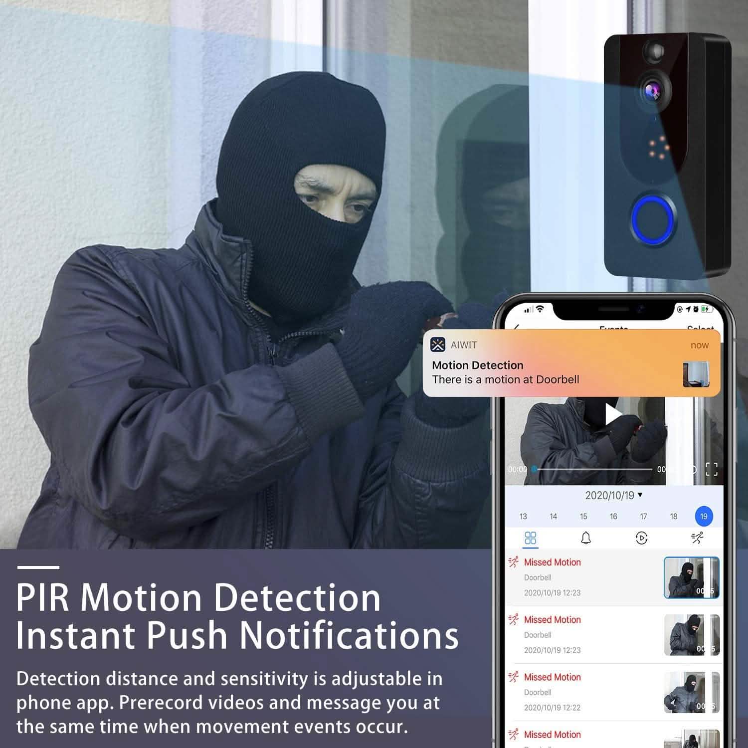 Bextgoo Wireless Doorbell Camera 1080P with Chime Cameras & Drones - DailySale