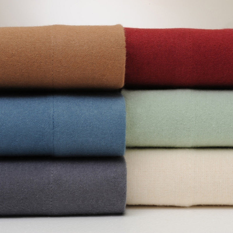 Bibb Home 100% Cotton Solid Flannel Sheet Set in assorted colors