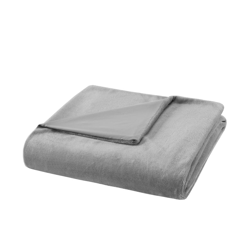 Bibb Home Weighted Blanket with Reversible Removable Cover Bed & Bath Silver 48" x 72" - 12 lb - DailySale