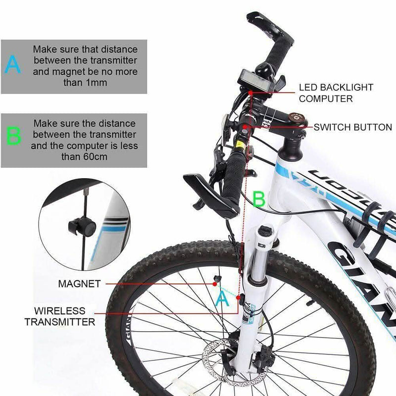 Bicycle Wireless LCD Digital GPS Cycle Computer Backlight Speedometer Odometer Sports & Outdoors - DailySale