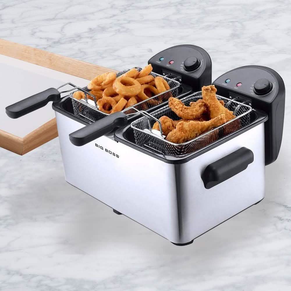 Big Boss Dual Deep Fryer 1500 Watts Kitchen Essentials - DailySale