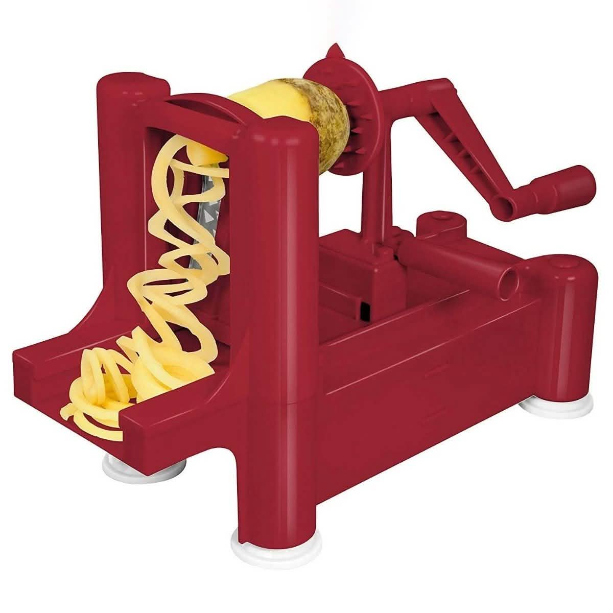 Big Boss Slice-A-Roo Ultimate Tri-blade Vegetable and Fruit Peeler Spiralizer Kitchen Essentials Red - DailySale