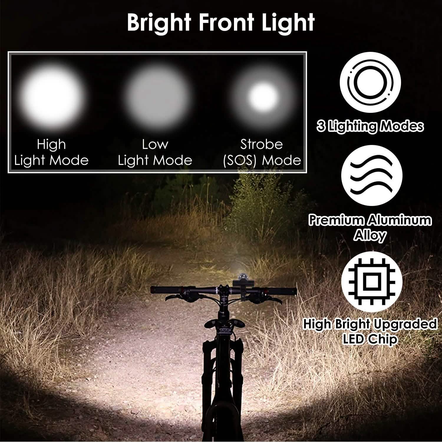 Bike Headlight USB Rechargeable with Bracket Sports & Outdoors - DailySale