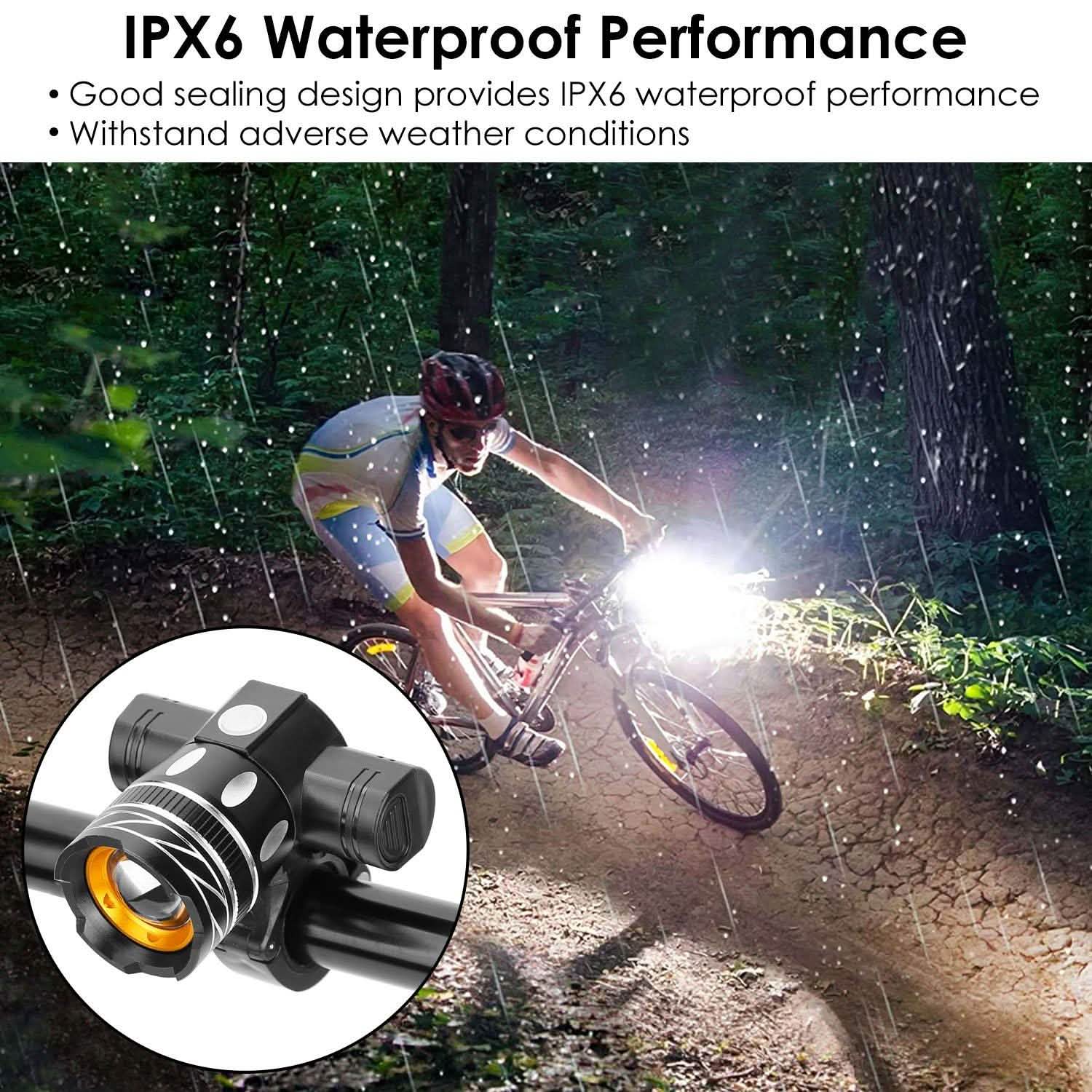 Bike Headlight USB Rechargeable with Bracket Sports & Outdoors - DailySale