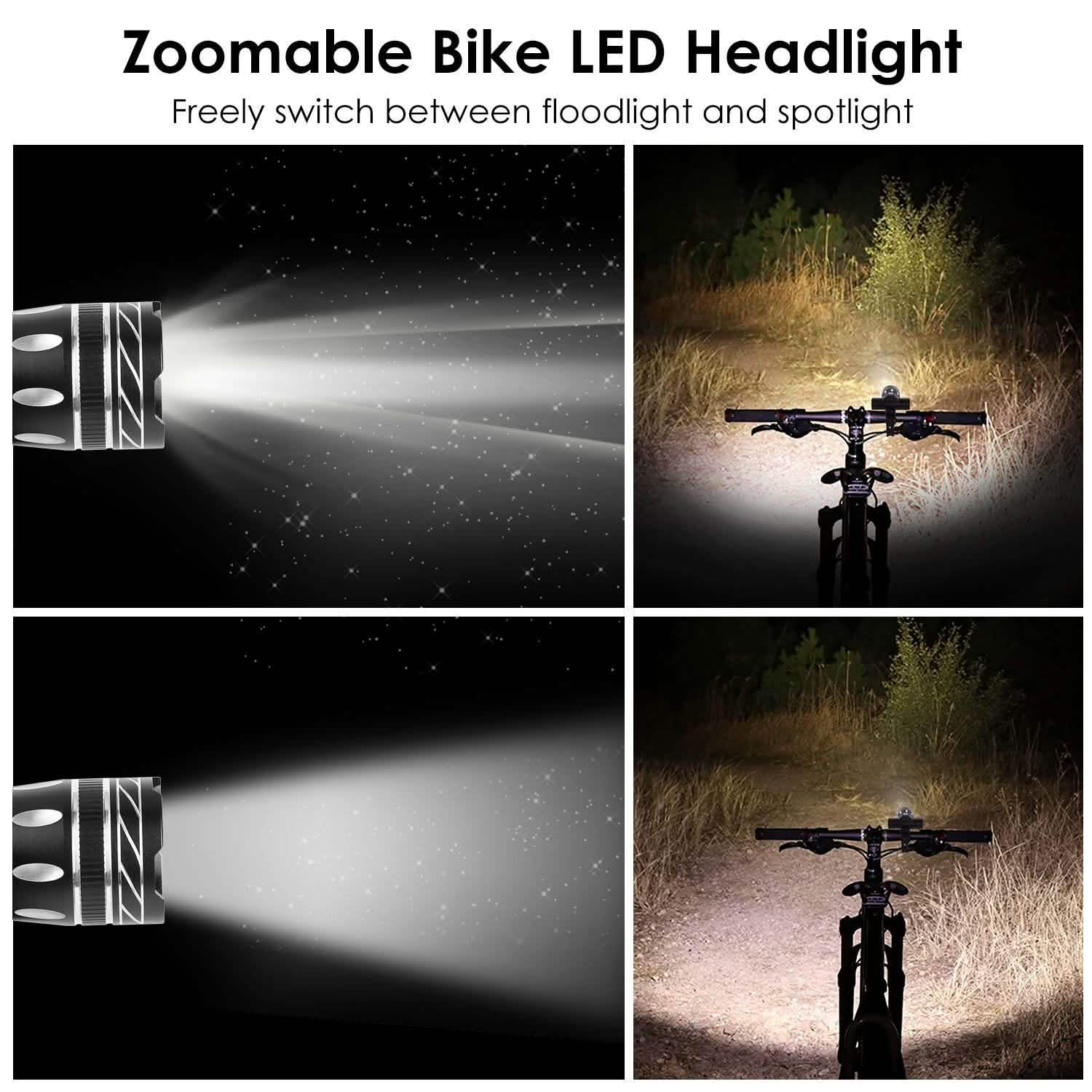 Bike Headlight USB Rechargeable with Bracket Sports & Outdoors - DailySale