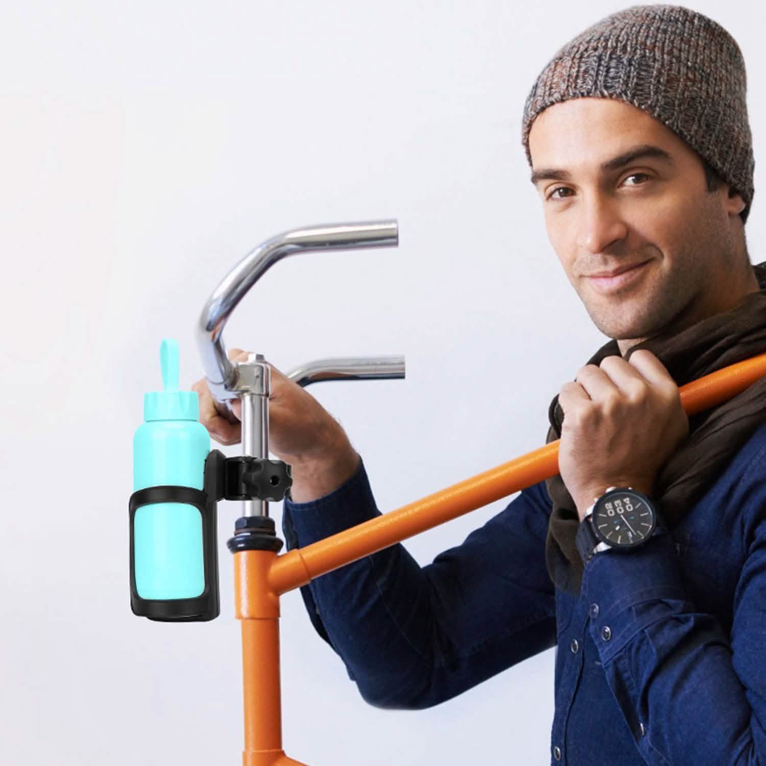 Bike Water Bottle Holder 360° Rotating Drink Cup Cage Sports & Outdoors - DailySale