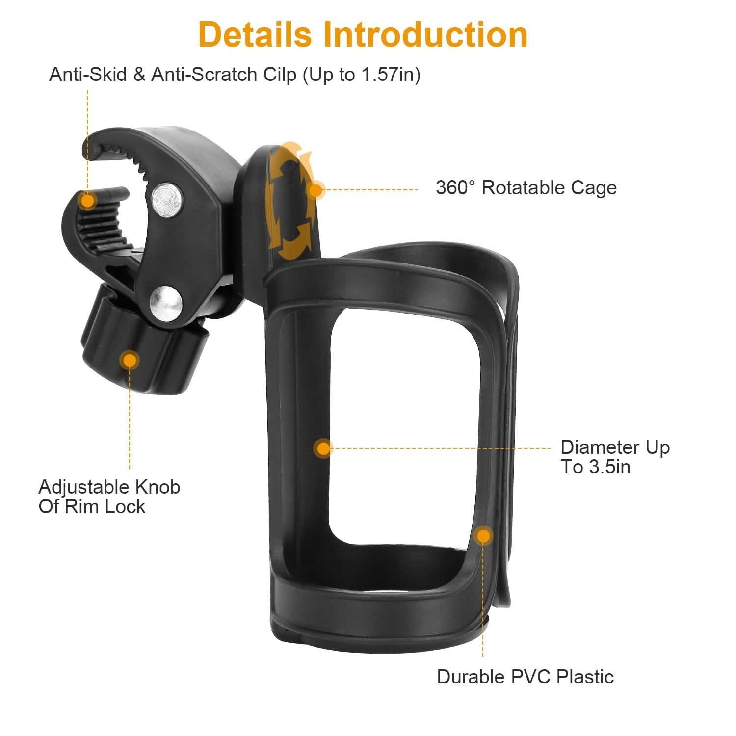 Bike Water Bottle Holder 360° Rotating Drink Cup Cage Sports & Outdoors - DailySale