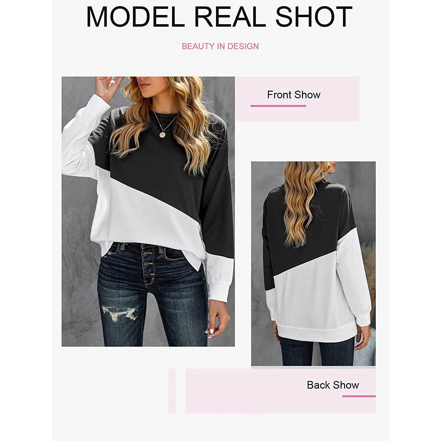 Biucly Women's Casual Round Neck Tie-Dye Sweatshirt Women's Clothing - DailySale