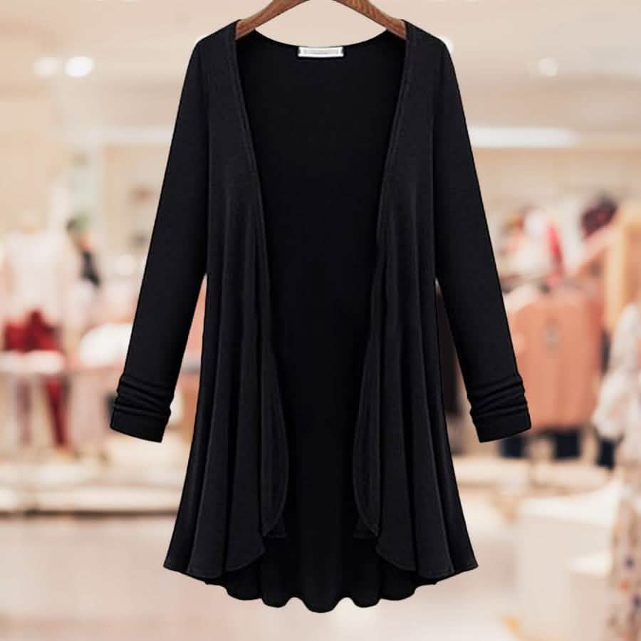 Black Classic Draped Cardigan - Size: Medium Women's Apparel - DailySale