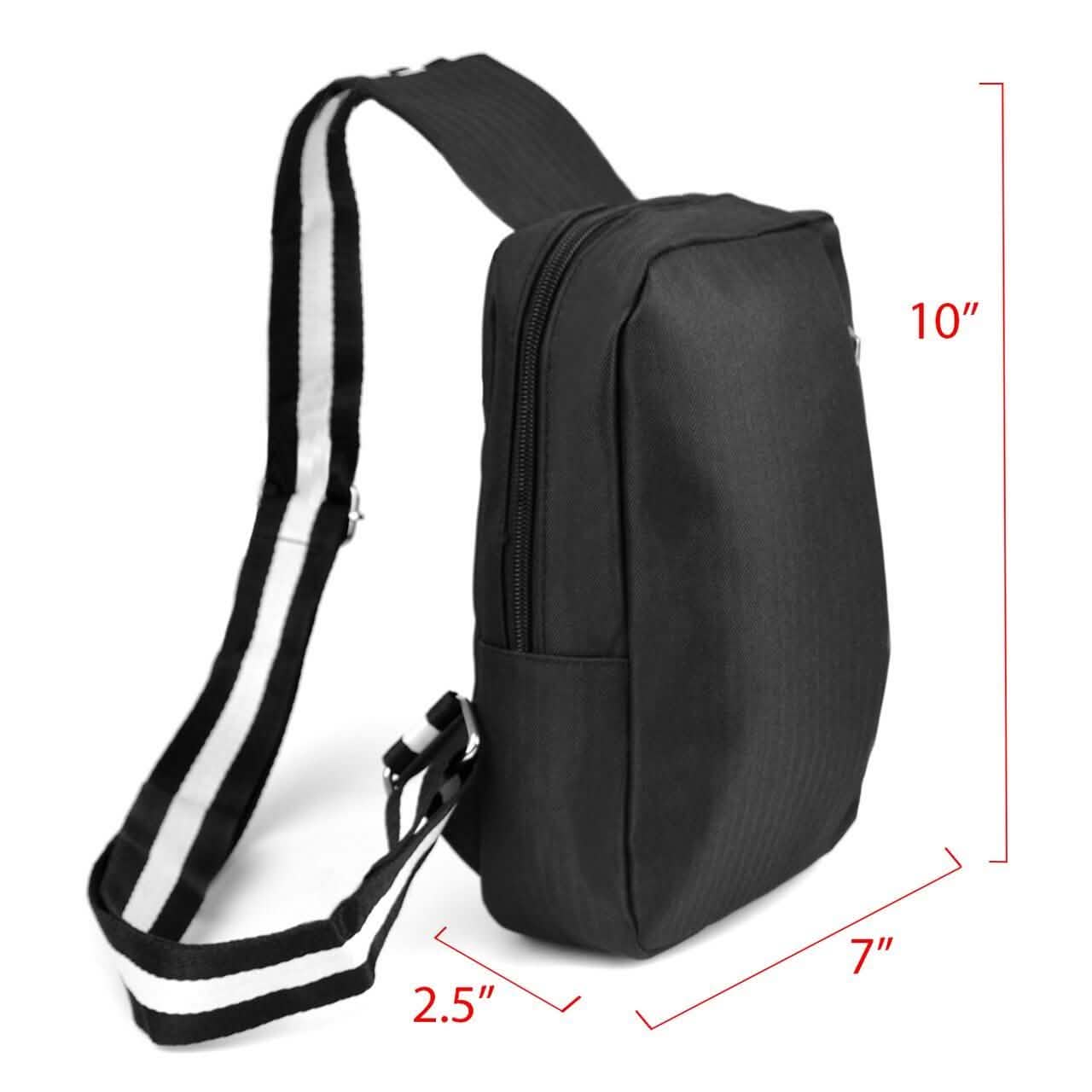 Black Crossbody Shoulder Sling Bag with USB Charging Port Bags & Travel - DailySale