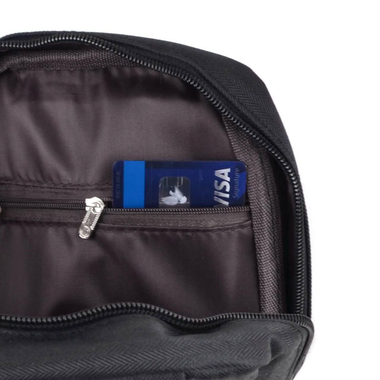 Black Crossbody Shoulder Sling Bag with USB Charging Port Bags & Travel - DailySale