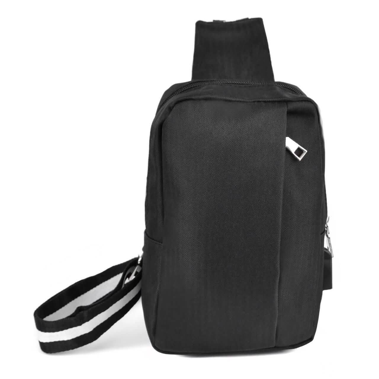 Black Crossbody Shoulder Sling Bag with USB Charging Port Bags & Travel - DailySale