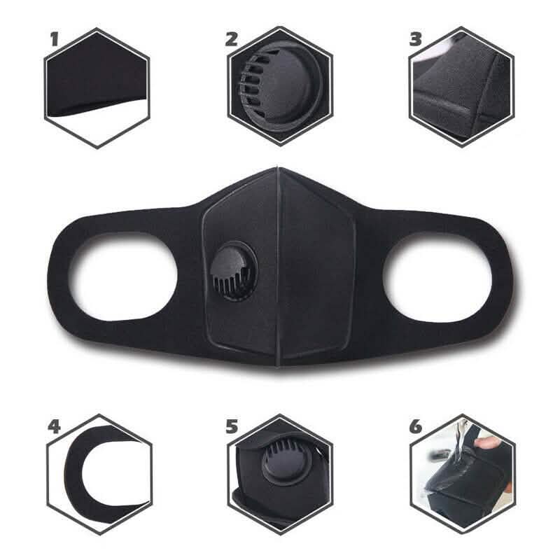 Black Face Mask with Filter Wellness & Fitness - DailySale