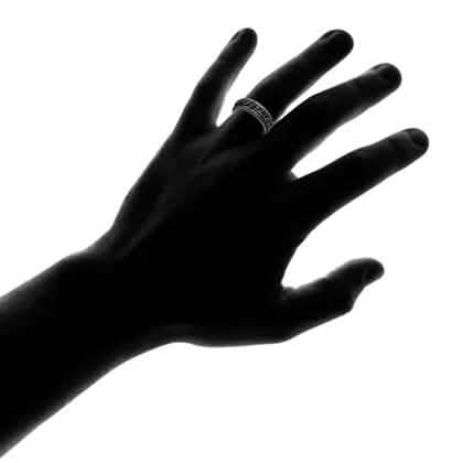 Black IP Grooved Edge Center Chain Stainless Steel Spinner Ring Rings - DailySale