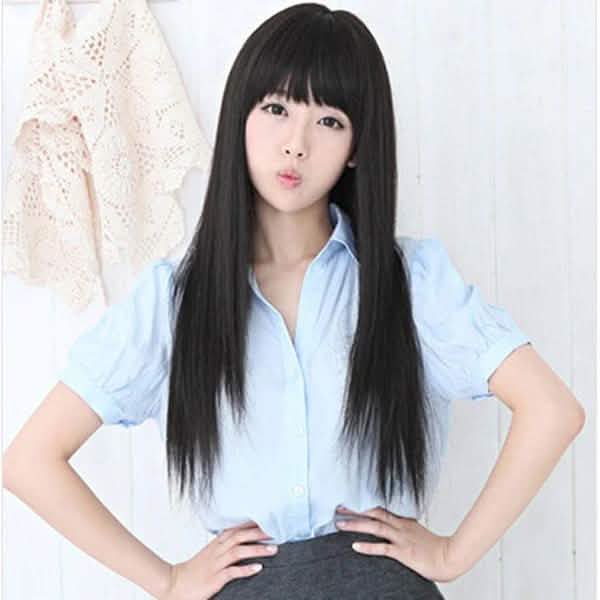 Black Long Straight Full Hair Wig Cosplay Beauty & Personal Care - DailySale