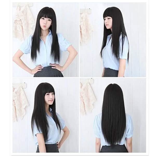 Black Long Straight Full Hair Wig Cosplay Beauty & Personal Care - DailySale