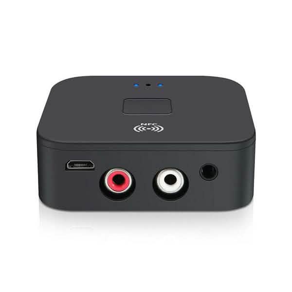 Black Wireless Bluetooth Receiver 5.0 aptX LL RCA NFC 3.5mm Jack Aux Audio Adapter Headphones & Audio - DailySale