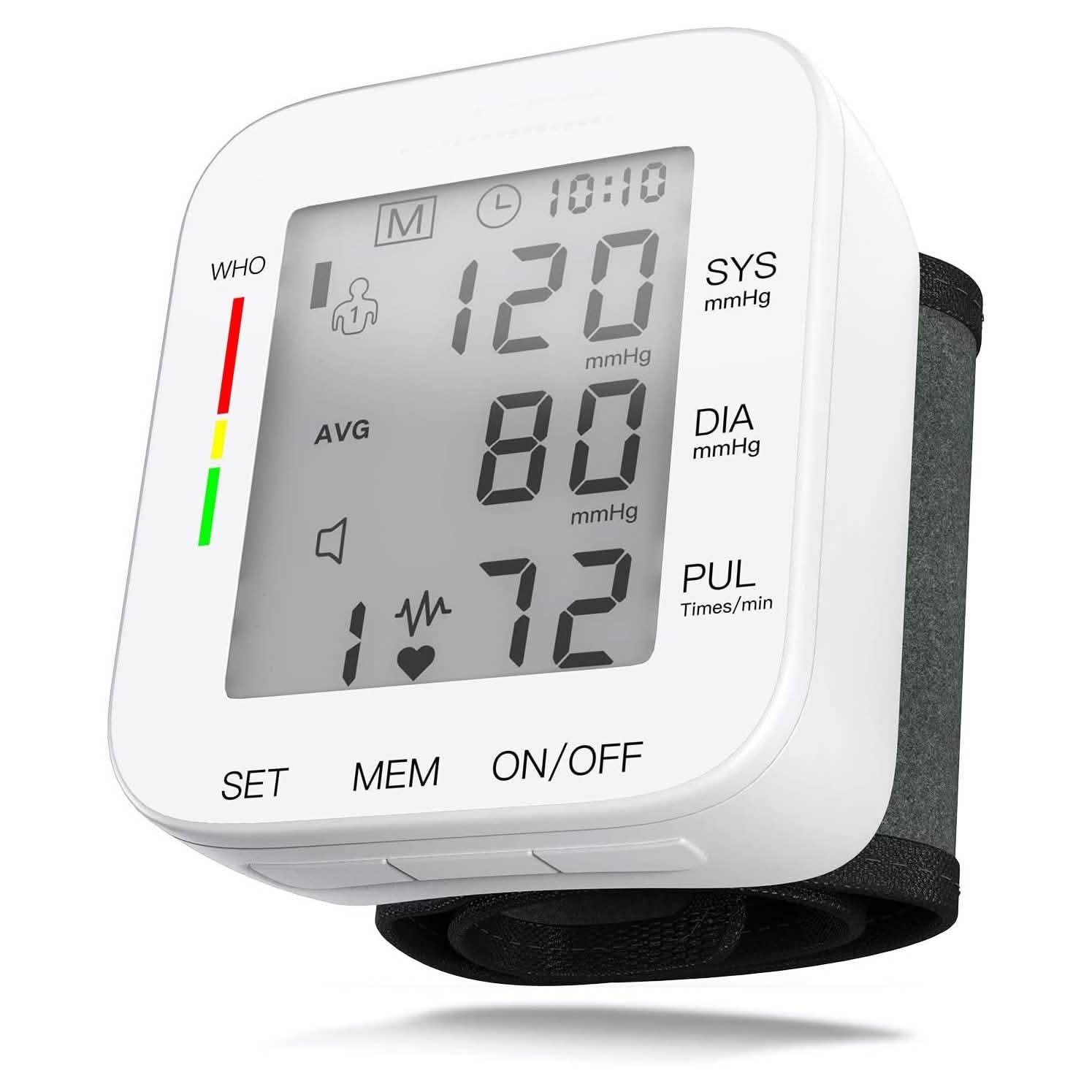 Blood Pressure Monitor Large LCD Display and Adjustable Wrist Cuff Wellness - DailySale
