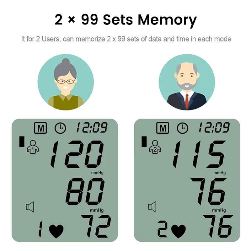 Blood Pressure Monitor Large LCD Display and Adjustable Wrist Cuff Wellness - DailySale