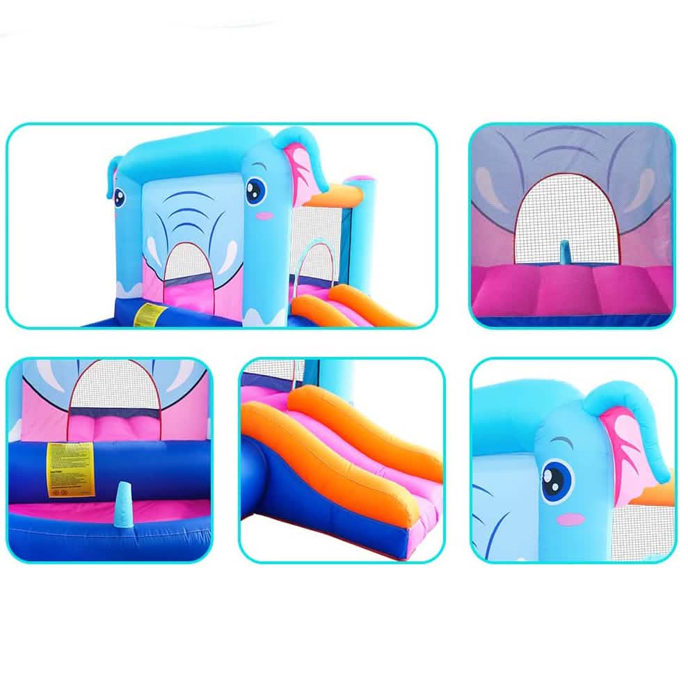 Blue Elephant Bouncy Castle House with 350W Blower Toys & Games - DailySale