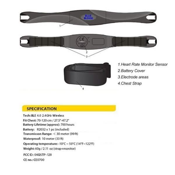 Bluetooth 4.0 Wireless Sport Heart Rate Monitor Chest Strap Wellness & Fitness - DailySale