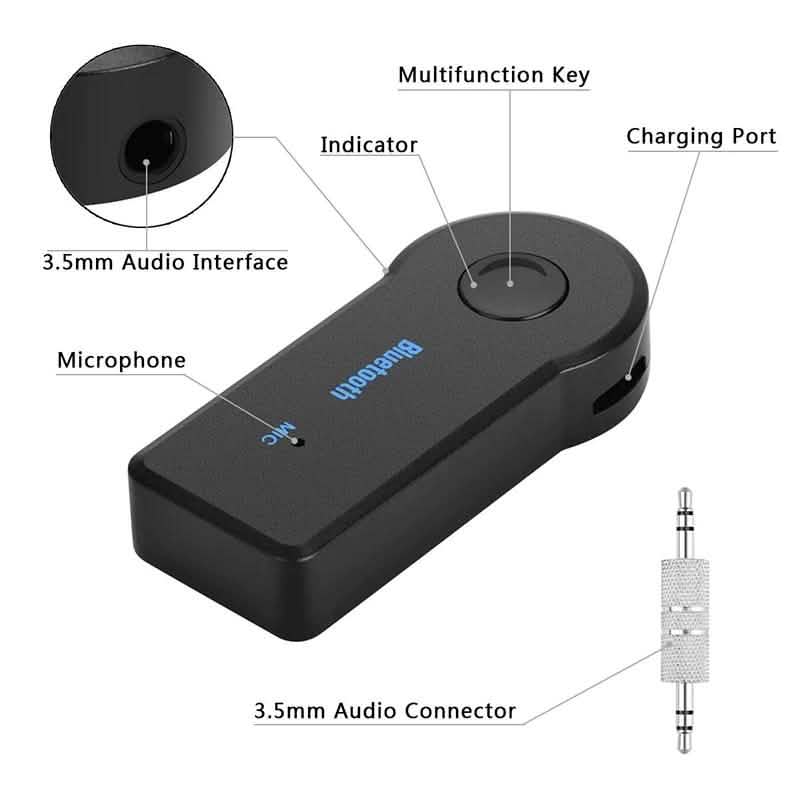 Bluetooth 5.0 Receiver and Transmitter Adapter with 3.5mm Jack Automotive - DailySale