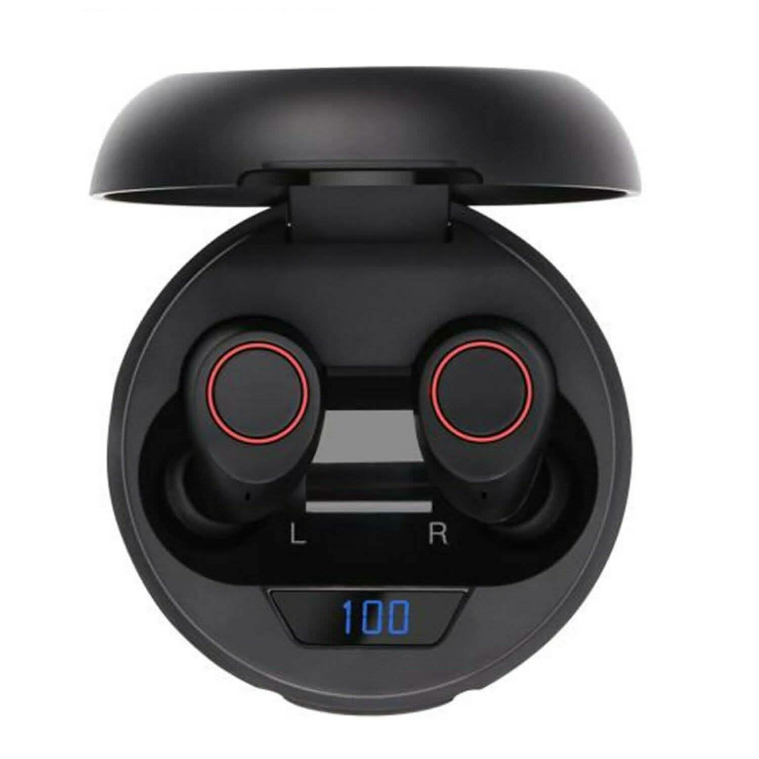 Bluetooth 5.0 Wireless Headset Deep Bass Stereo Earbuds LCD Power Display Headphones - DailySale