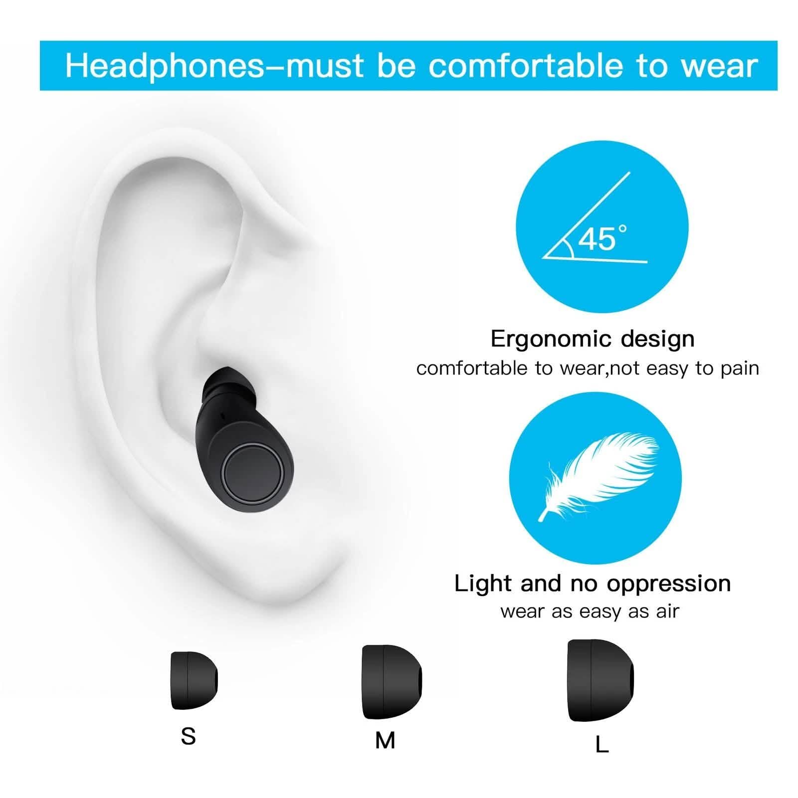 Bluetooth 5.0 Wireless Headset Deep Bass Stereo Earbuds LCD Power Display Headphones - DailySale