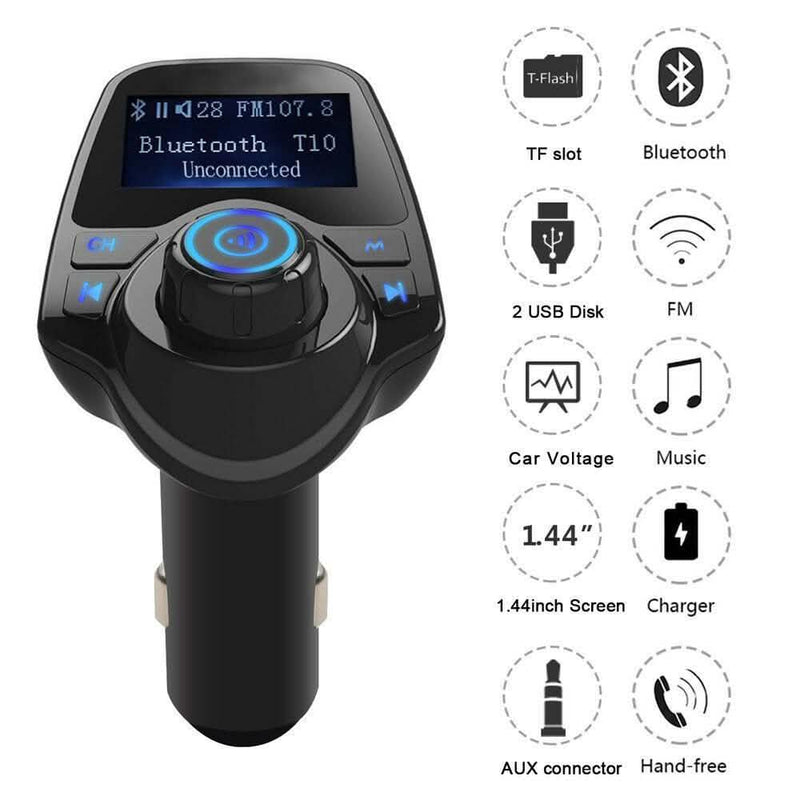 Bluetooth Handsfree In Car Kit FM Transmitter MP3 Player 2 USB Charger Automotive - DailySale