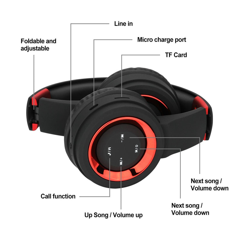 Bluetooth Headset Wireless Hi-Fi Stereo Foldable Headphones Headphones & Audio - DailySale
