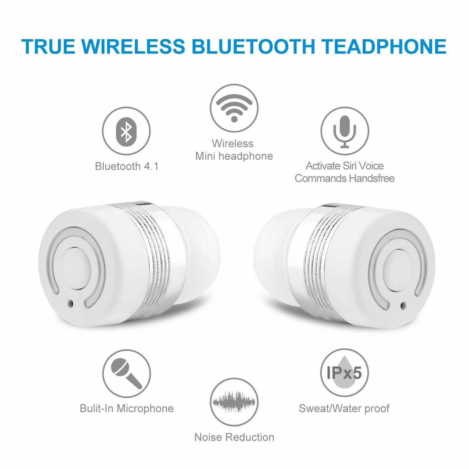 Bluetooth Mini TWS Twins Wireless In-Ear Stereo Earphones Headphones - DailySale