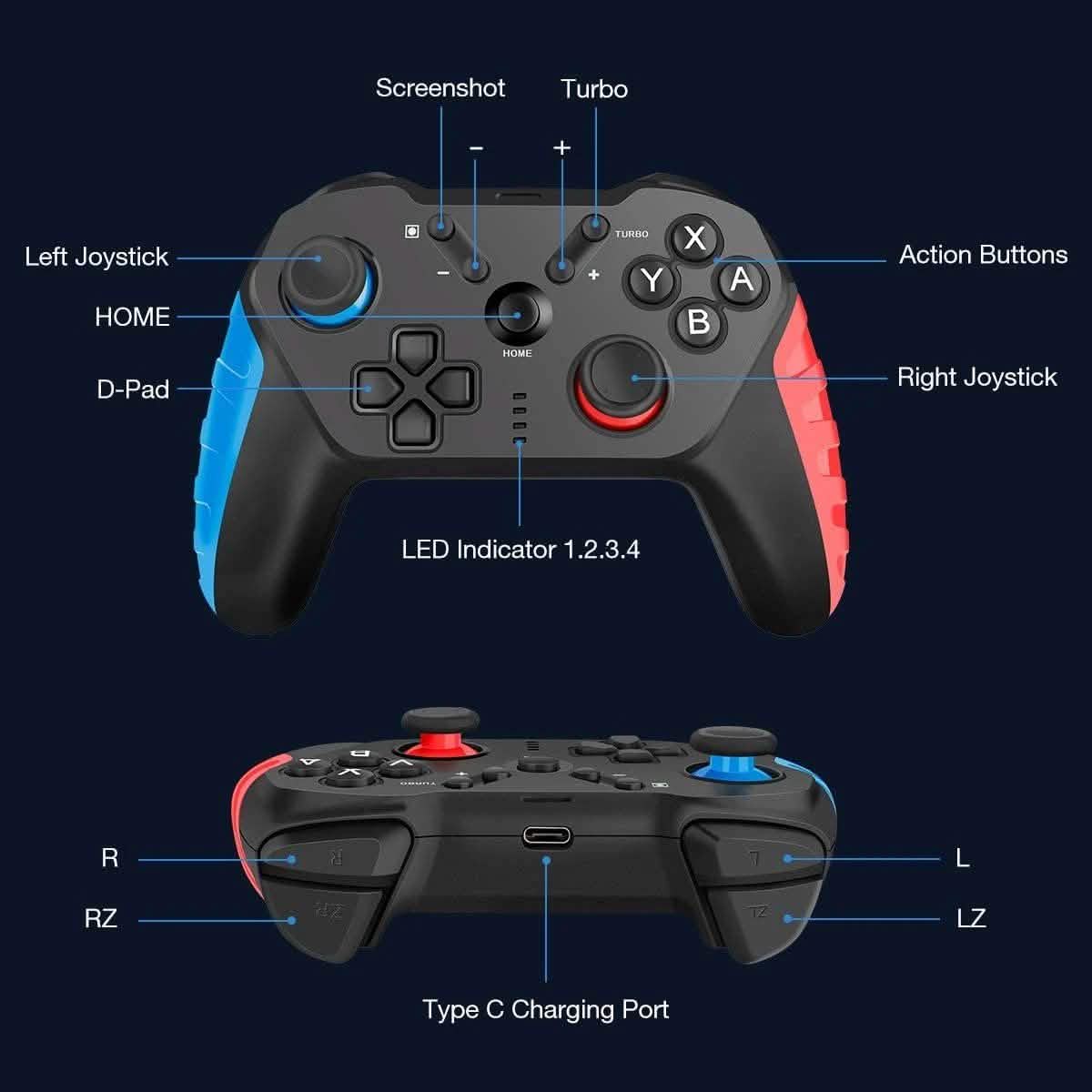 Bluetooth Switch Pro Controller for Nintendo Video Games & Consoles - DailySale