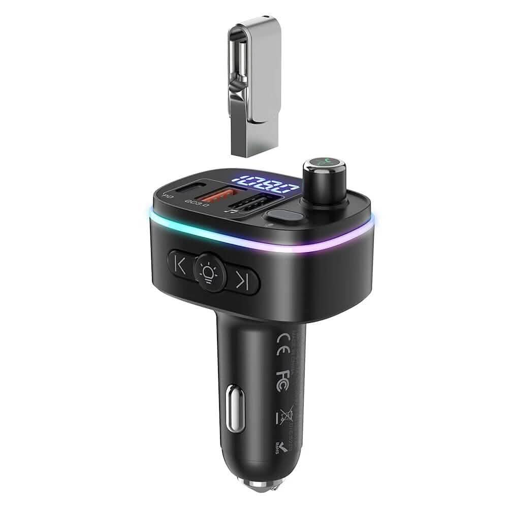 Bluetooth V5.0 FM Transmitter USB Car Charger Automotive - DailySale