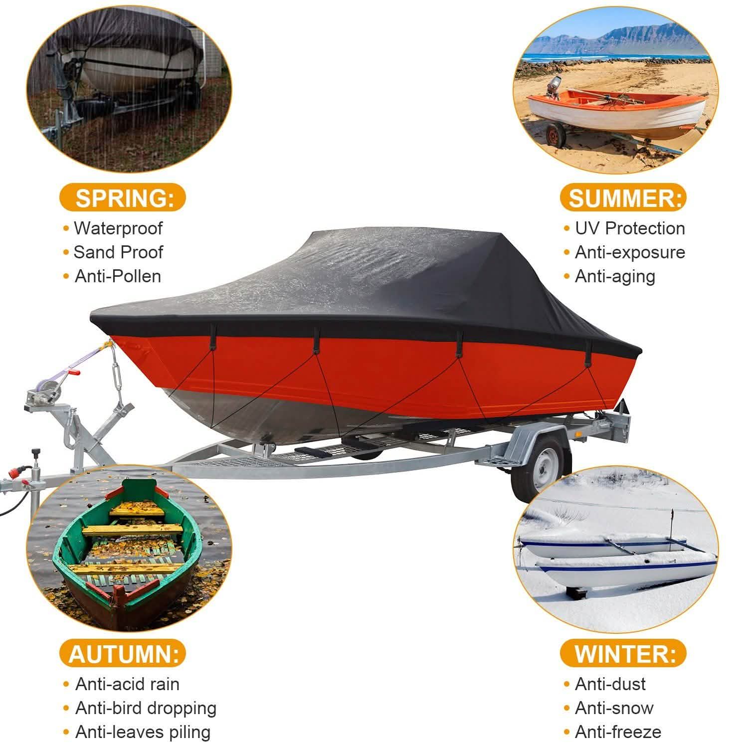 Boat Cover 210D Waterproof Dustproof Trailerable Boat Protector Everything Else - DailySale