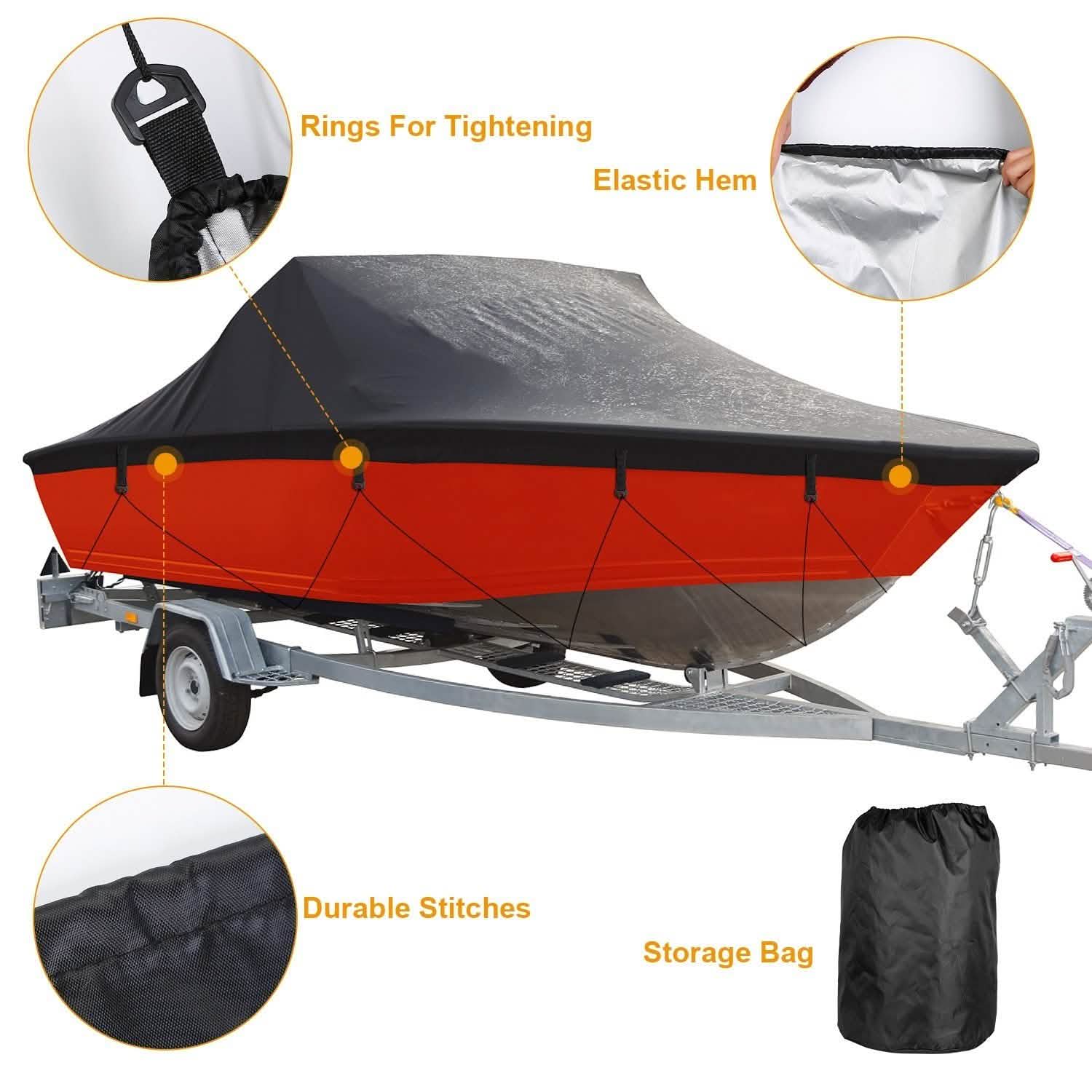 Boat Cover 210D Waterproof Dustproof Trailerable Boat Protector Everything Else - DailySale
