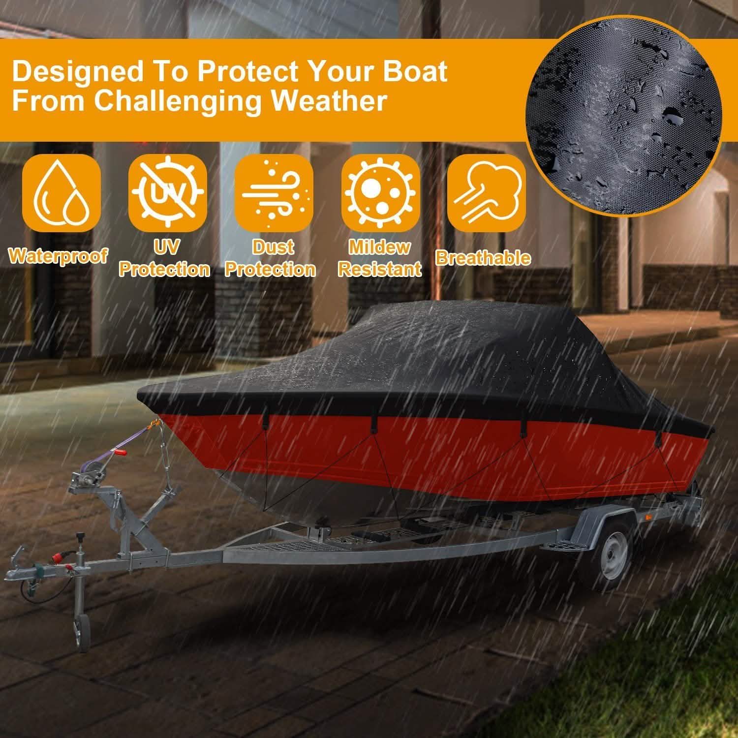 Boat Cover 210D Waterproof Dustproof Trailerable Boat Protector Everything Else - DailySale