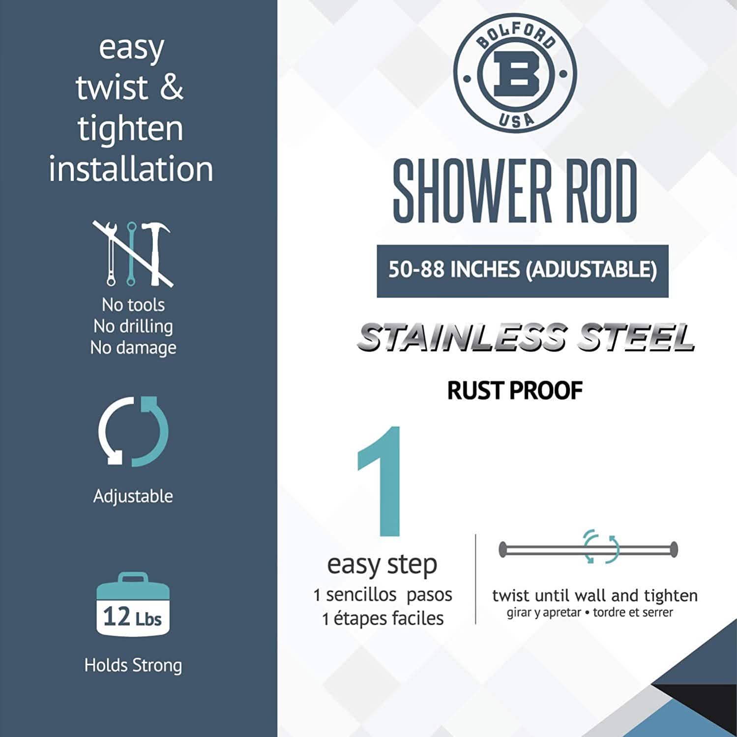 Bolford Shower Curtain & Rod Set Home Essentials - DailySale