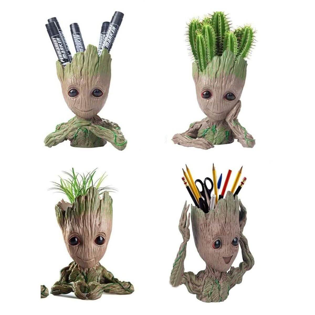 groot succulent Boxod Treeman Baby Groot Succulent Flower Pot with Hole