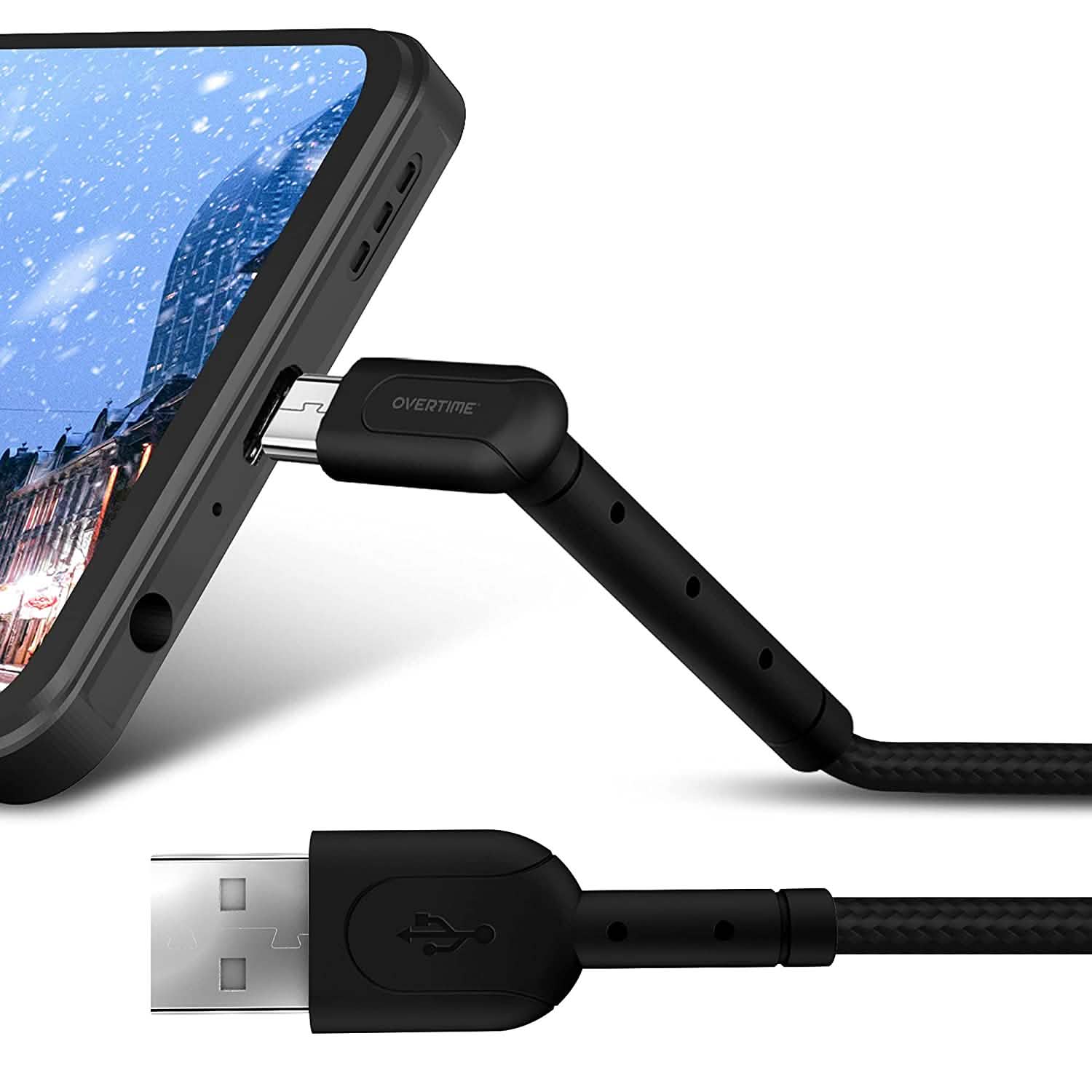 Braided Nylon High Speed Micro USB 90 Degree Charging Cable Mobile Accessories - DailySale