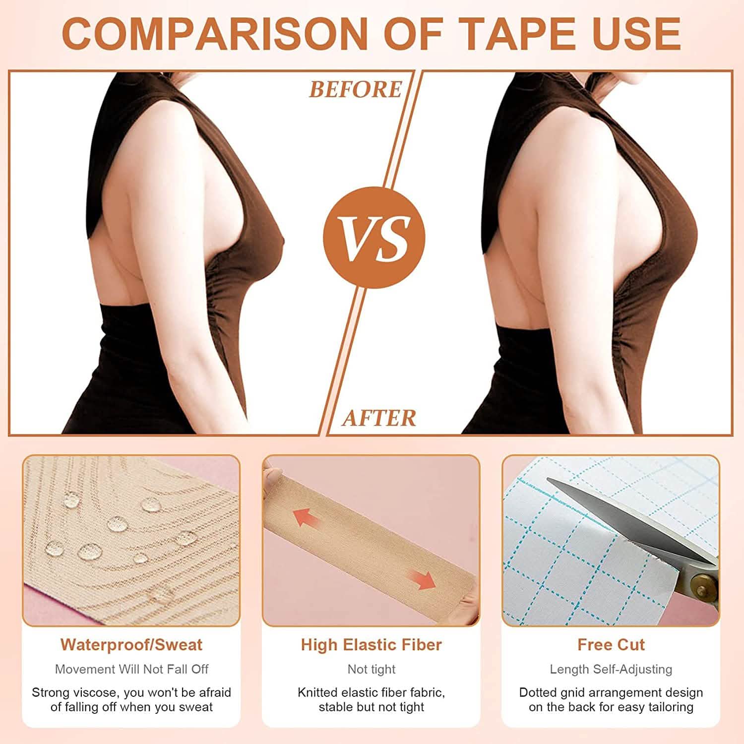 Breast Lift Tape for A-E Cup Large Breast, Breathable Push Up Tape Women's Shoes & Accessories - DailySale