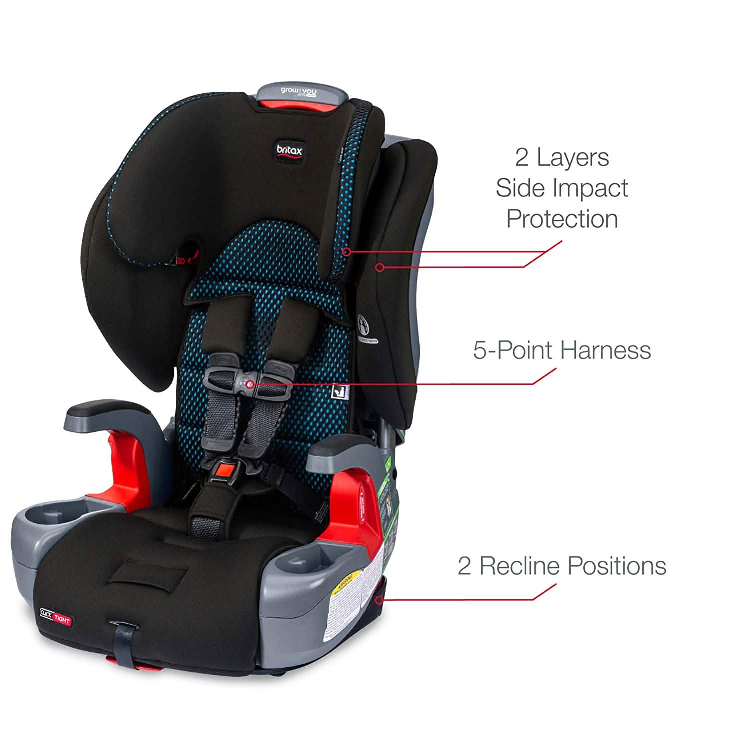 Britax Grow with You ClickTight Harness-2-Booster Car Seat Automotive - DailySale